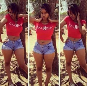 Cute and Curvy South African Girl in Skimpy Jean Shorts