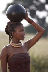 Pretty Kenyan Girl in Traditional Village African Attire