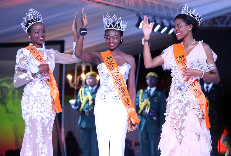 Anne Grace Mutambu [LEFT], the First Princess Replaces Emily Kachote [CENTRE] as Miss Zimbabwe 2015.Emily Was Stripped of Her Crown After Her Nude Photos Were Leaked on Whatsapp