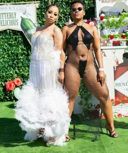 Zodwa Wabantu and Khanyi Mbau Take A Sexy Photo Together at Greyville Durban July Event, South Africa.