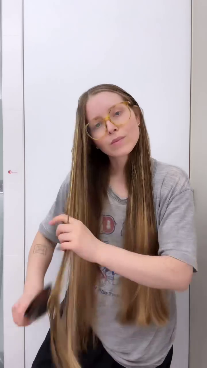 Jessie Cave Brushing Her Long Hair