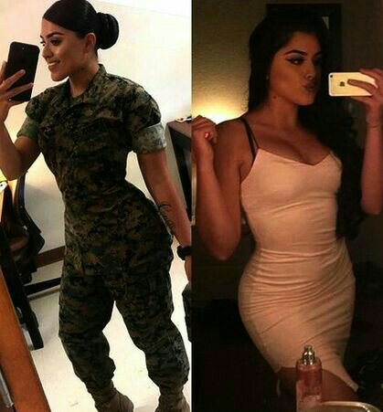 Army Girl Switches Uniform for Sexy Cocktail Mini Dress