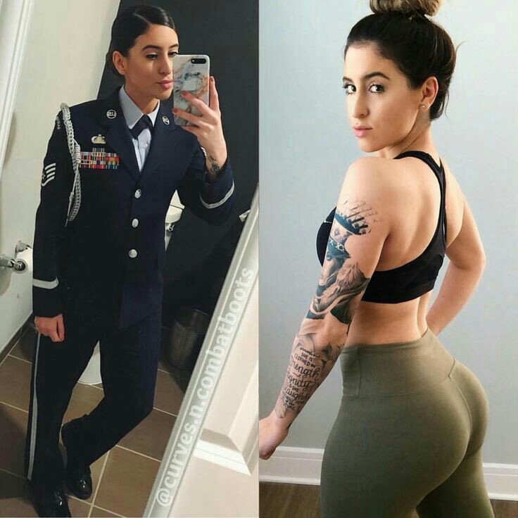 Army Girl Ditches Regal Uniform for Tight Booty Shaping Pants.