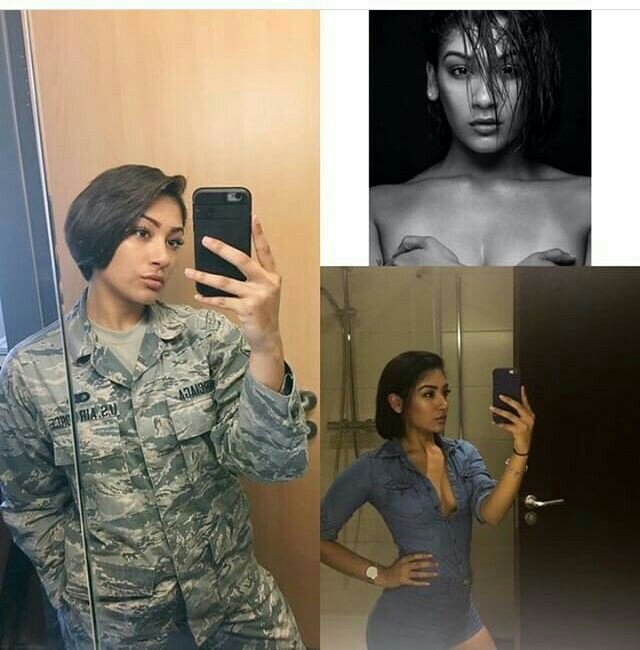 Beautiful Army Girl Ditches Fatigues for Short Dress and No Bra